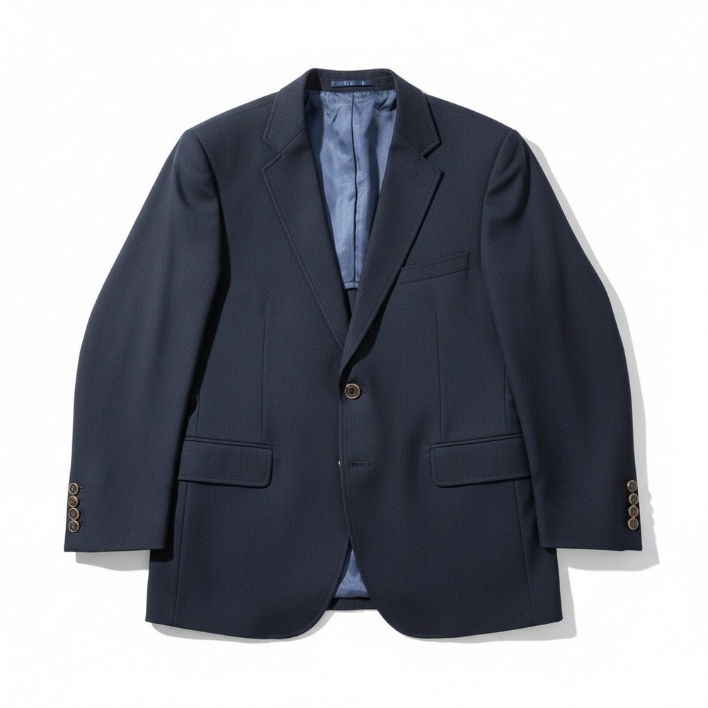 Christopher Wren Navy Blue Blazer Gold Crest Buttons Made in USA Halperns Jacket